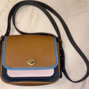 COACH Rambler Crossbody 16 with colorblock design. LIMITED EDITION